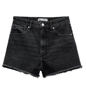 ZARA high rise black denim shorts